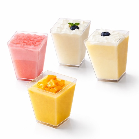 Pucharki plastikowe na desery pojemniki na przekąski PYRAMIDE 160ml 24 szt