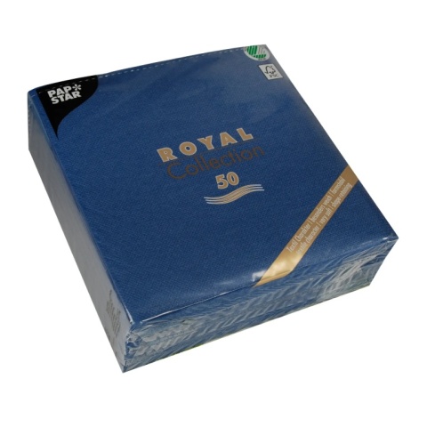 Serwetki Royal Collection PAPSTAR 3W 1/4 40 x 40 cm Airlaid ciemnoniebieskie 50 szt.