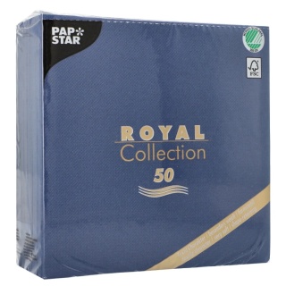 Serwetki Royal Collection PAPSTAR 3W 1/4 40 x 40 cm Airlaid ciemnoniebieskie 50 szt.