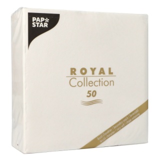 Serwetki Royal Collection PAPSTAR 3W 1/4 40 x 40 cm Airlaid białe 50 szt.