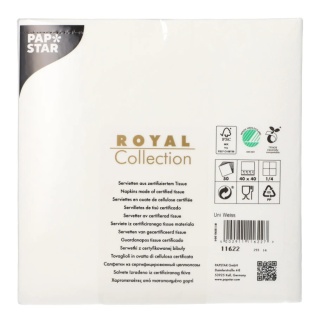 Serwetki Royal Collection PAPSTAR 3W 1/4 40 x 40 cm Airlaid białe 50 szt.