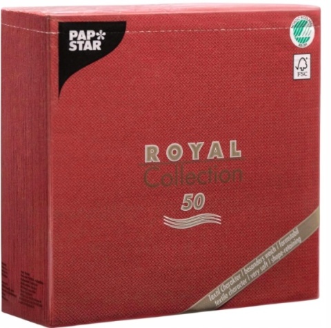 Serwetki Royal Collection PAPSTAR 3W 1/4 40 x 40 cm Airlaid bordowe 50 szt.
