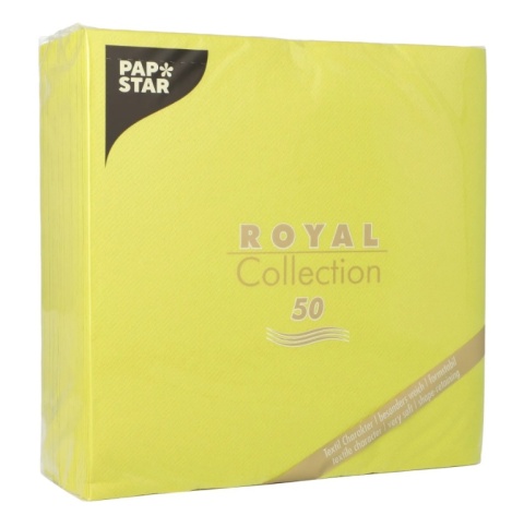 Serwetki Royal Collection PAPSTAR 3W 1/4 40 x 40 cm Airlaid limonka, jasna zieleń 50 szt.