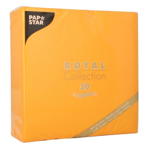 Serwetki Royal Collection PAPSTAR 3W 1/4 40 x 40 cm Airlaid pomarańczowe 50 szt.