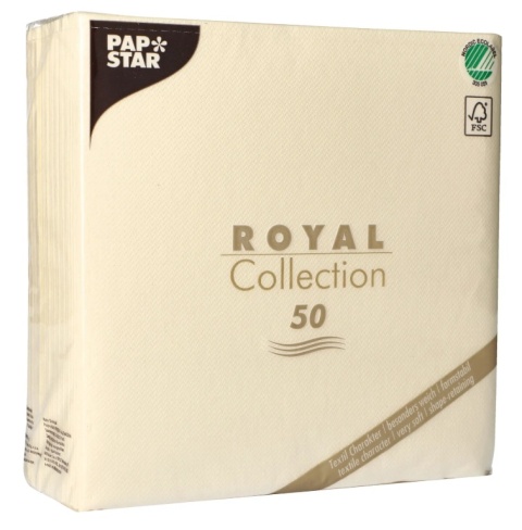 Serwetki Royal Collection PAPSTAR 3W 1/4 40 x 40 cm Airlaid szampański beż 50 szt.