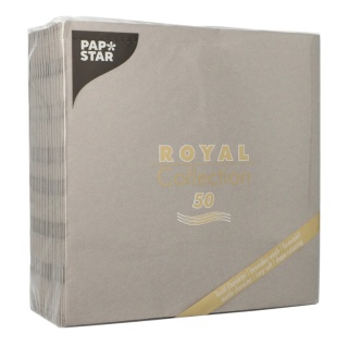 Serwetki Royal Collection PAPSTAR 3W 1/4 40 x 40 cm Airlaid szare 50 szt.