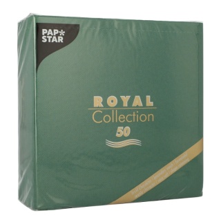 Serwetki Royal Collection PAPSTAR 3W 1/4 40 x 40 cm Airlaid zielone 50 szt.