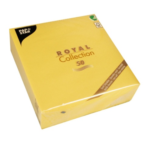 Serwetki Royal Collection PAPSTAR 3W 1/4 40 x 40 cm Airlaid żółte 50 szt.