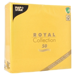 Serwetki Royal Collection PAPSTAR 3W 1/4 40 x 40 cm Airlaid żółte 50 szt.