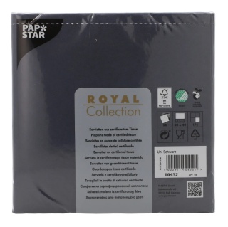 Serwetki Royal Collection PAPSTAR 3W 1/4 40 x 40 cm Airlaid czarne 50 szt.