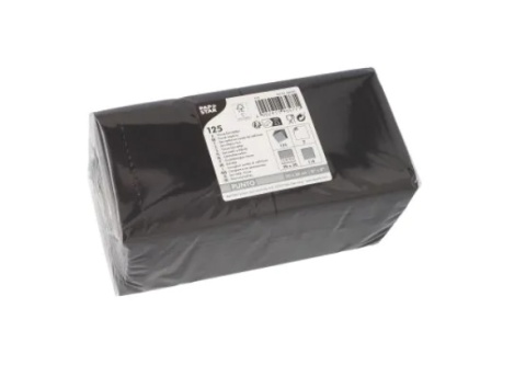 Serwetki barmańskie CZARNE koktajlowe małe PAPSTAR 10x10 cm 125 sztuk
